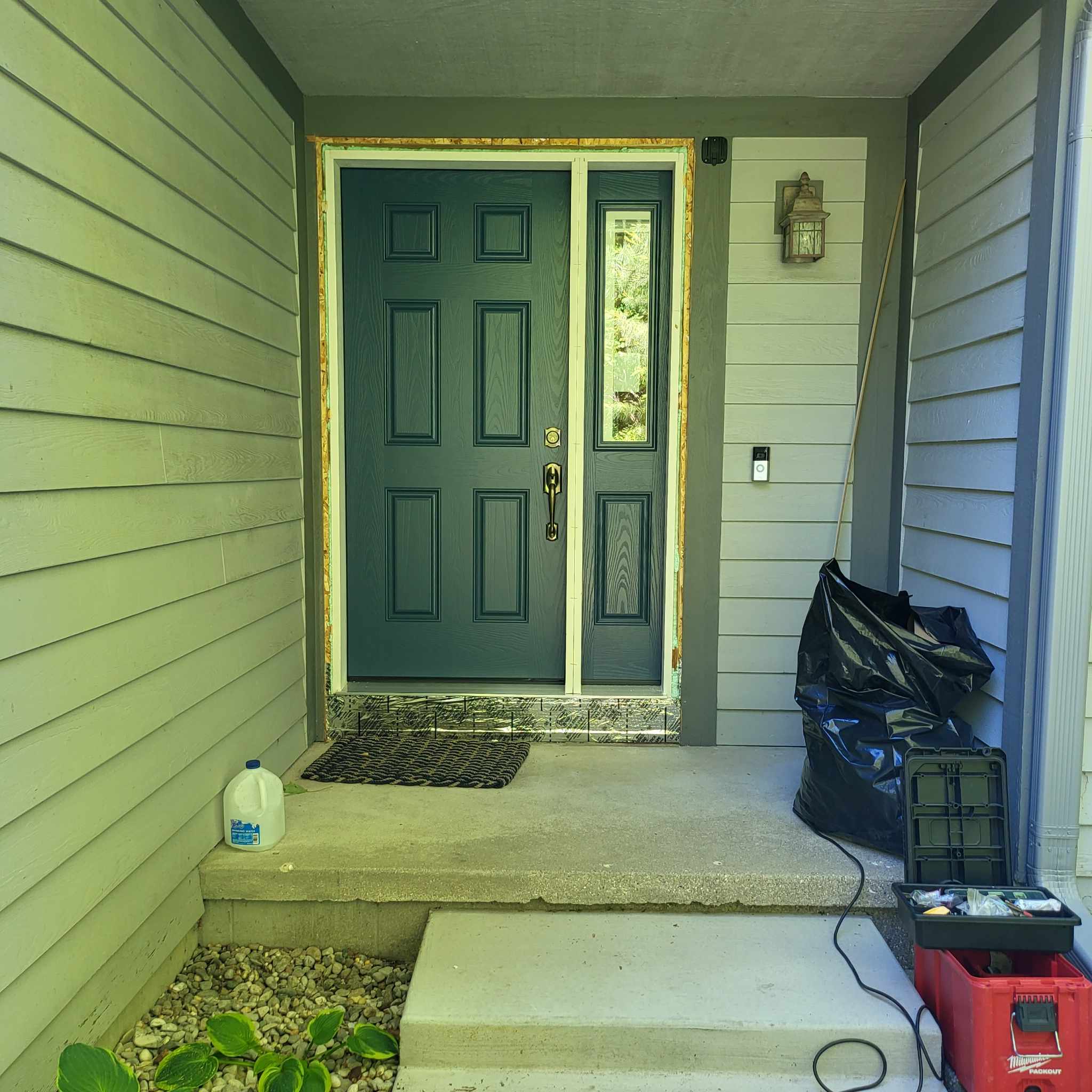 Replaced rotten frame, jam and added this new door and side window